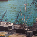 Ancienne affiche scolaire 2 faces: Le port de mer - Le port fluvial