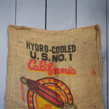 Ancien sac à pomme de terre americain, déco vintage USA