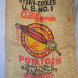 Ancien sac à pomme de terre americain, déco vintage USA