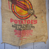 Ancien sac à pomme de terre americain, déco vintage USA