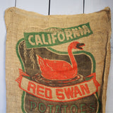 Ancien sac à pomme de terre americain, déco vintage USA