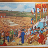 Ancienne affiche scolaire 2 faces: La fete de la federation - le roi se sauve