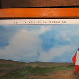 Ancienne affiche scolaire 2 faces: La fete de la federation - le roi se sauve