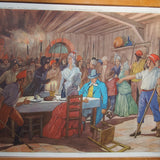 Ancienne affiche scolaire 2 faces: La fete de la federation - le roi se sauve