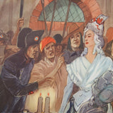 Ancienne affiche scolaire 2 faces: La fete de la federation - le roi se sauve