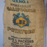 Ancien sac à pomme de terre americain, déco vintage USA