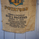 Ancien sac à pomme de terre americain, déco vintage USA