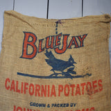 Ancien sac à pomme de terre americain, déco vintage USA