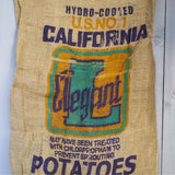 Ancien sac à pomme de terre americain, déco vintage USA