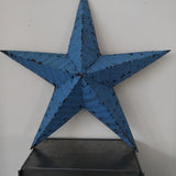 large blue zinc Amish barn star