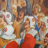 Ancienne affiche scolaire 2 faces: Les francais chassent le roi - La marseillaise