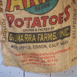 Ancien sac à pomme de terre americain, déco vintage USA