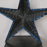 large blue zinc Amish barn star