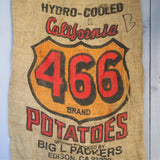 Ancien sac à pomme de terre americain, déco vintage USA