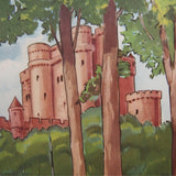 Ancienne affiche scolaire 2 faces: St Louis le roi juste - Une foire au moyen age