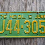 Vintage American license plate. USA