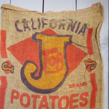 Ancien sac à pomme de terre americain, déco vintage USA