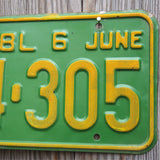 Vintage American license plate. USA