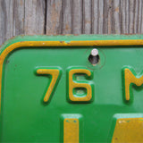 Vintage American license plate. USA