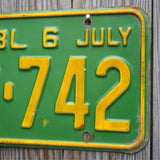 Vintage American license plate. USA
