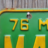 Vintage American license plate. USA