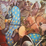 Ancienne affiche scolaire 2 faces: Jean le Bon à Poitiers - Une ruse de Duguesclin