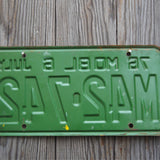Vintage American license plate. USA