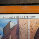 Ancienne affiche scolaire 2 faces: Jean le Bon à Poitiers - Une ruse de Duguesclin