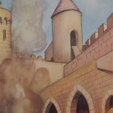 Ancienne affiche scolaire 2 faces: Jean le Bon à Poitiers - Une ruse de Duguesclin