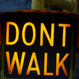 New York feu dont walk americain vintage USA jaune d'origine