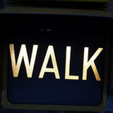 New York feu dont walk americain vintage USA jaune d'origine