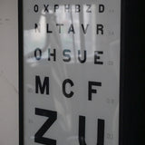 Ancien test d'acuité visuel d'ophtalmologiste et d'opticien, tableau Monoyer