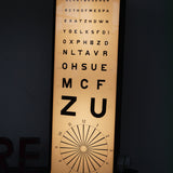 Ancien test d'acuité visuel d'ophtalmologiste et d'opticien, tableau Monoyer