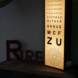 Ancien test d'acuité visuel d'ophtalmologiste et d'opticien, tableau Monoyer