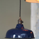 abat jour emaille lampe industrielle bleu nuit