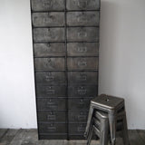 old large industrial cabinet with 20 lockers and hinged doors, Roneo 50/60