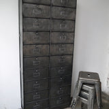 old large industrial cabinet with 20 lockers and hinged doors, Roneo 50/60