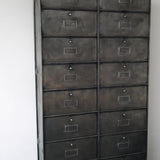 old large industrial cabinet with 20 lockers and hinged doors, Roneo 50/60