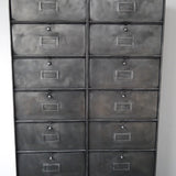 old large industrial cabinet with 20 lockers and hinged doors, Roneo 50/60