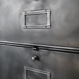 old large industrial cabinet with 20 lockers and hinged doors, Roneo 50/60