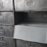 old large industrial cabinet with 20 lockers and hinged doors, Roneo 50/60