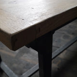 Table ou bureau metal industriel militaire plateau chene massif