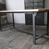Table ou bureau metal industriel militaire plateau chene massif