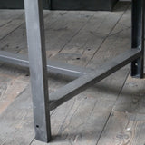 Table ou bureau metal industriel militaire plateau chene massif