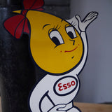 ESSO goutte d'huile ancienne Tole publicitaire année 1962