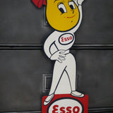 ESSO goutte d'huile ancienne Tole publicitaire année 1962