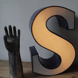 lampe veilleuse ancienne lettre d'enseigne lumineuse "" S ""