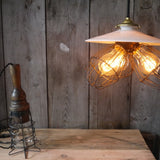 abat jour opaline lampe industrielle americaine 3 feux