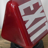 Exit USA Lamp, red opaline glass, metal base
