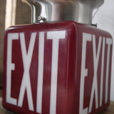 Exit Lampe USA opaline rouge socle metal